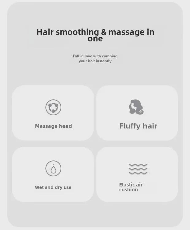 Masážní hřeben Huaqiangbei s vzduchovým polštářem - přenosný, antistatický a nadýchaný kadeřnický nástroj