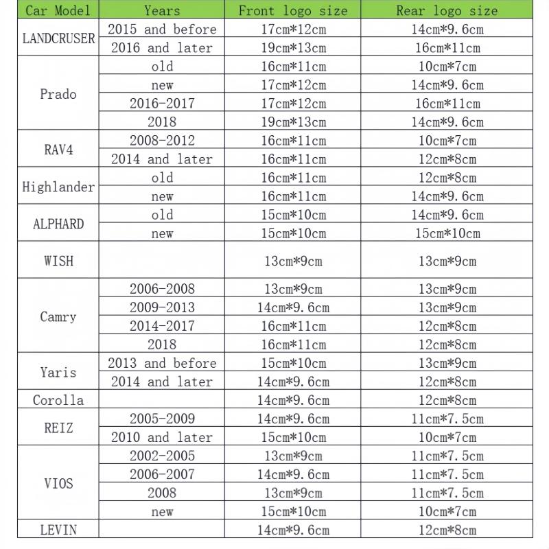 3D Toyota Car Emblem Badge For Front Grill Hood Rear Trunk Logo Corolla Camry RAV4 Hilux Yaris Accessory