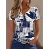 Women's T Shirt Zipper Quarter Zip Graphic Geometric Abstract Tropical Hawaiian Stylish