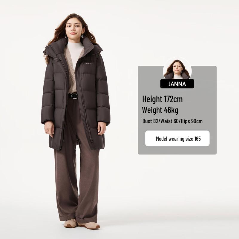 TEMPEL Women's Detachable Hood Mid-Length Down Jacket TB5530816Z