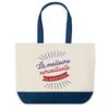 Tote Bag - PLANETEE - Best World Supervisor - Blue Background - Cotton 40x45 Cm - Made In France