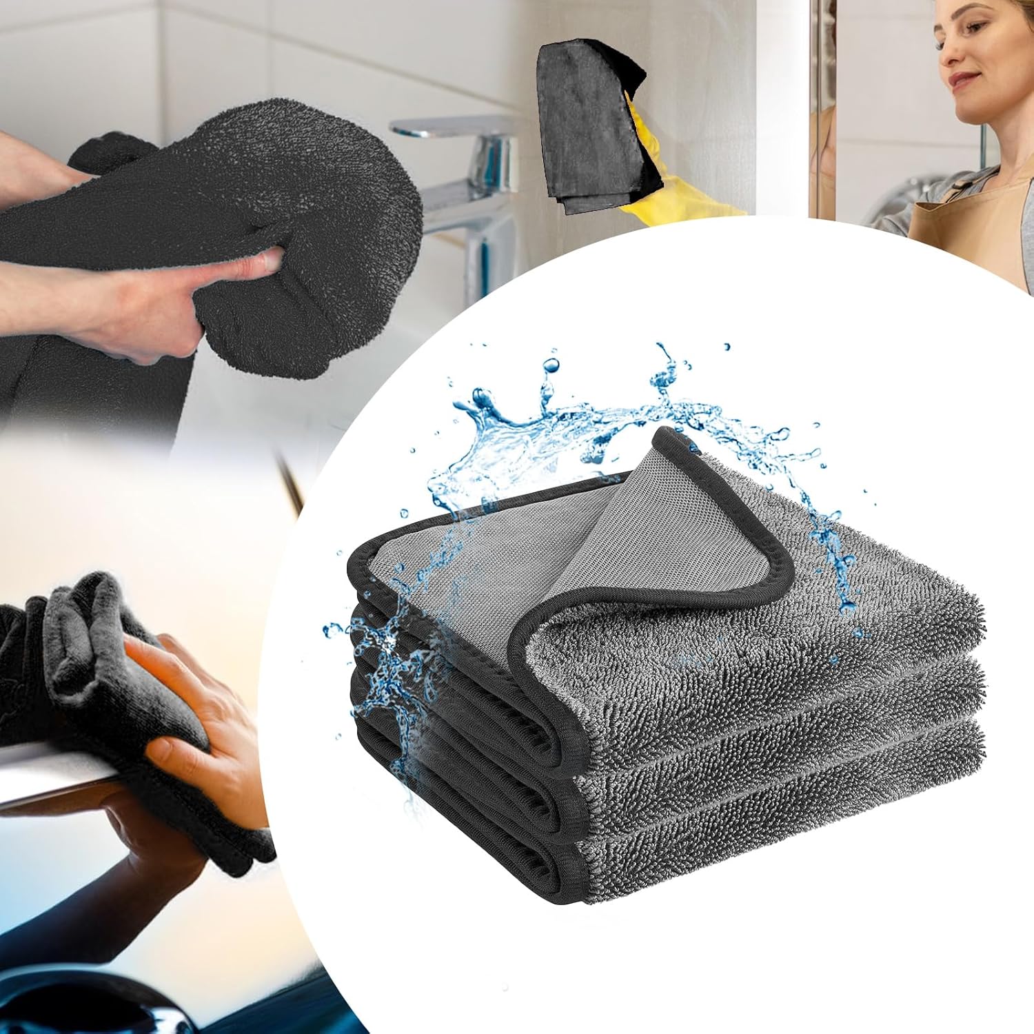 Shiny Wipes Shower Cleaning Cloths, 3pcs Shiny Bath Drying Towel, Super Absorbent Microfiber Bath Towels, Fast Drying Shower Towels, Microfiber 15.74in*23.62in