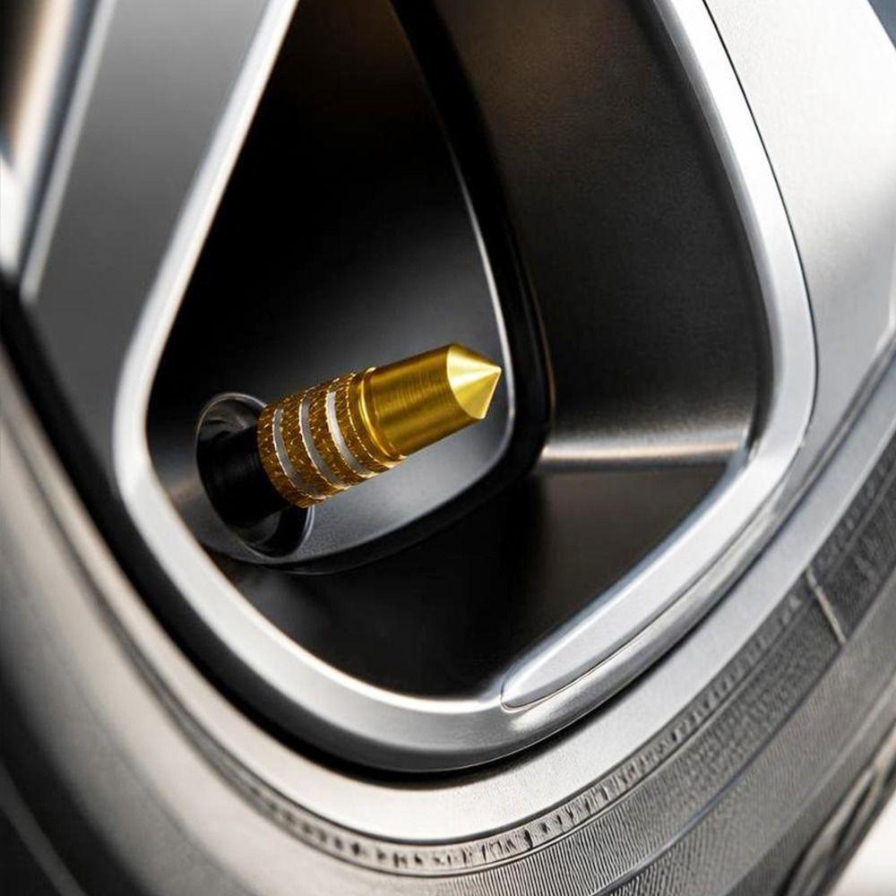 4pcs Anti Rust Anodized Tire Valve Caps Motorcycle Electric Vehicle Valve Core  for Car SUV Truck