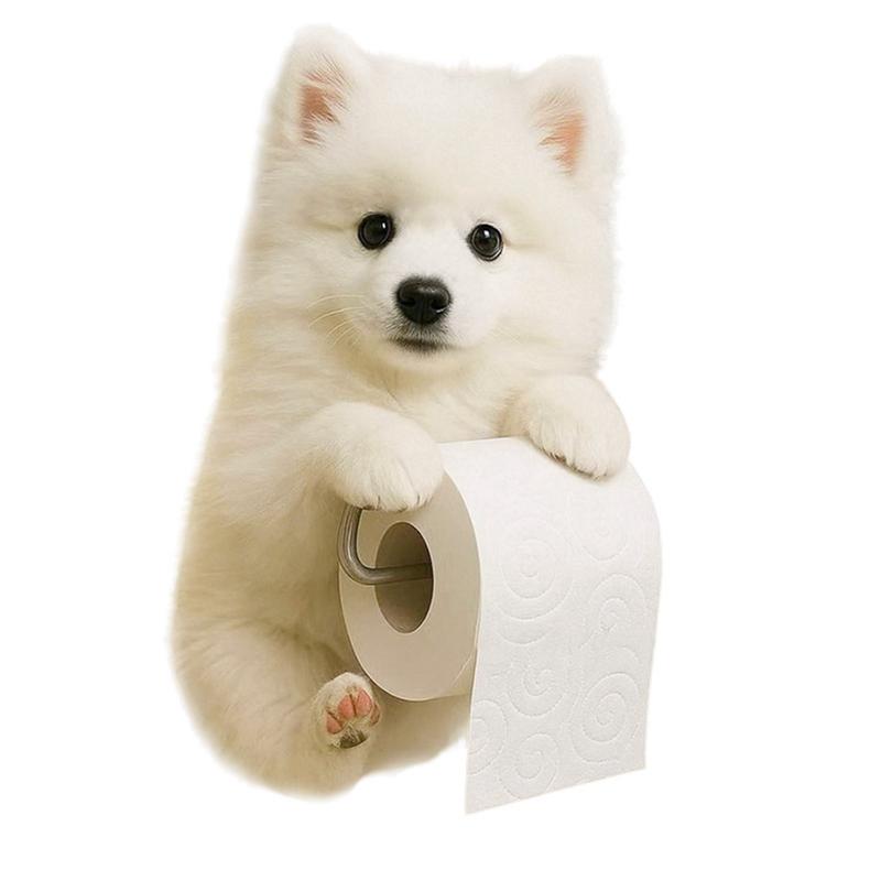 Cute Dog Shaped Paper Towel Holder Toilet Paper Holder Resin Decorative Pendant