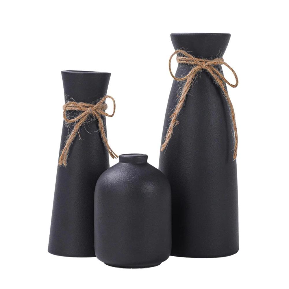 3 Pieces Narrow-mouthed Modern Style Dried Flowers Vase Set Living Room Simple Vase  Dining Table