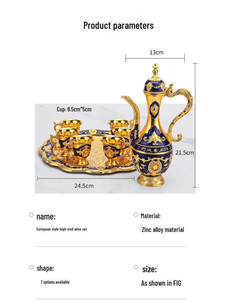 Europäisches Retro-Kreativ-Hochzeitsset: Russischer Flachmann & Weißweinbecher-Ornamente