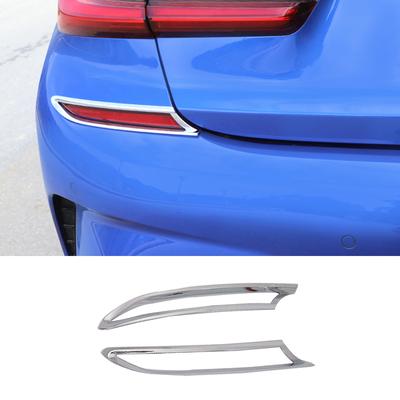 2PCS Kofferraum ABS Chrom Hinten Nebel Licht Lampe Dekorative Rahmen Abdeckung Auto Zubehör Für BMW G20 G28 -21 325li 330i