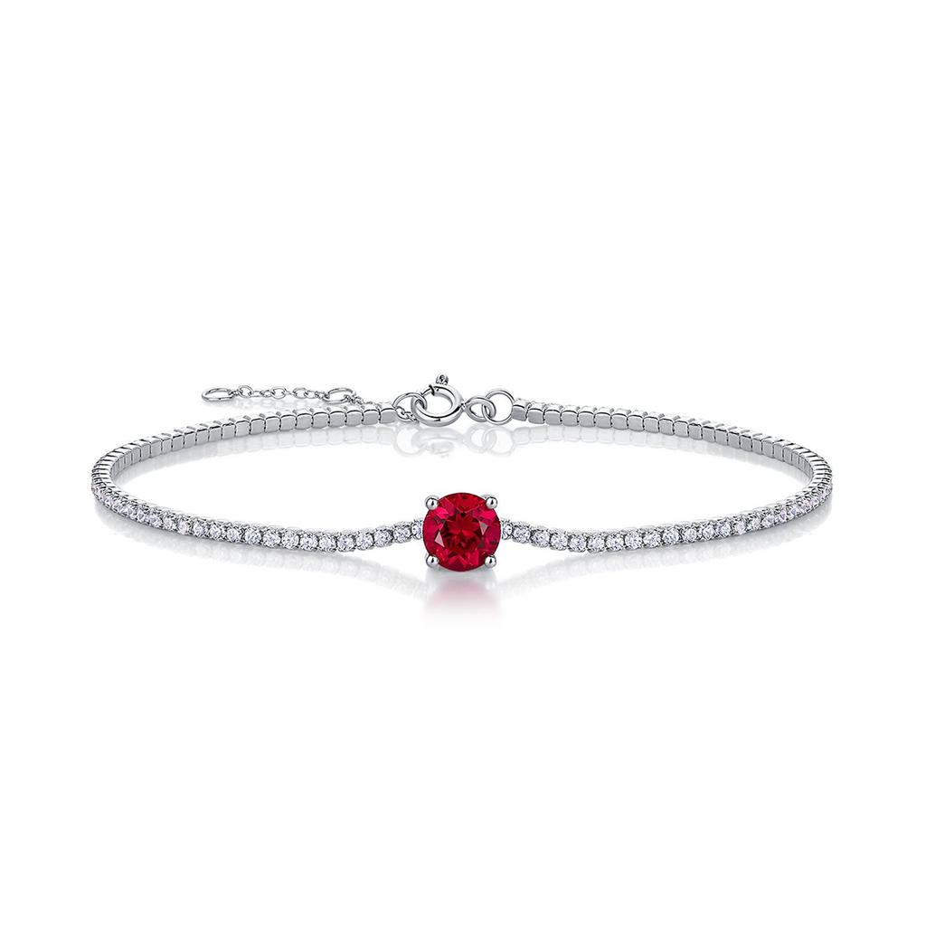 100% 925 Sterling Silver Tennis Bracelet Adjustable  5MM 0.5ct Moissanite Emerald Cubic Zirconia  Charm Bracelet for Women Gift