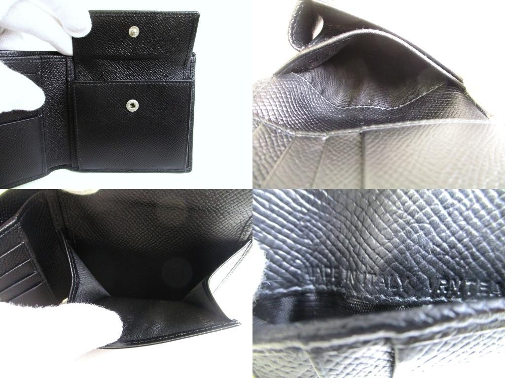 Authentic BVLGARI Black Leather Classico Bifold Wallet Compact Wallet #b167  Open box