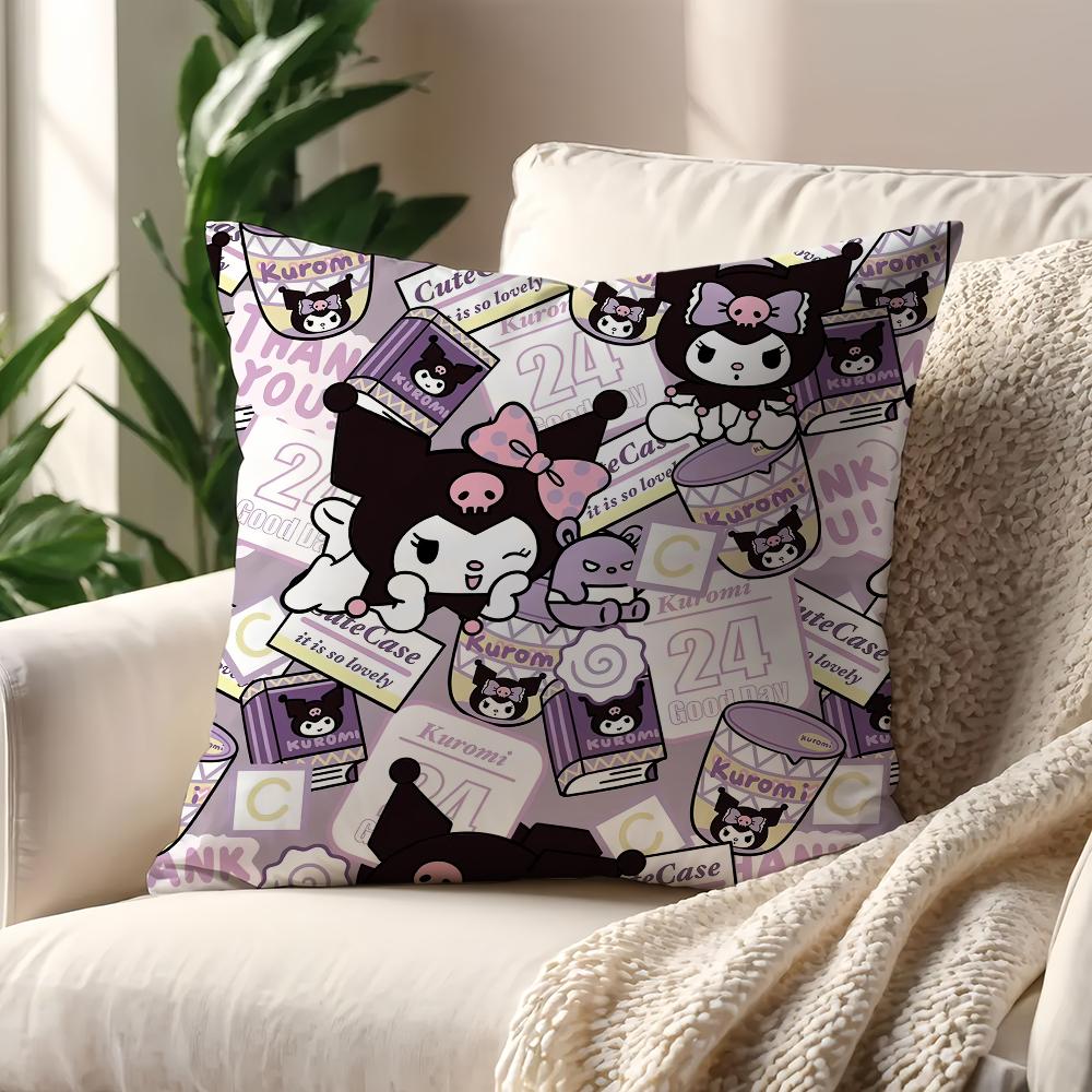 Cute S-Sanrio Family Cushion Cover For Pillow Printing Sofa Decoration Home Car Room Coffee Shop Office Nordic Simplicity
