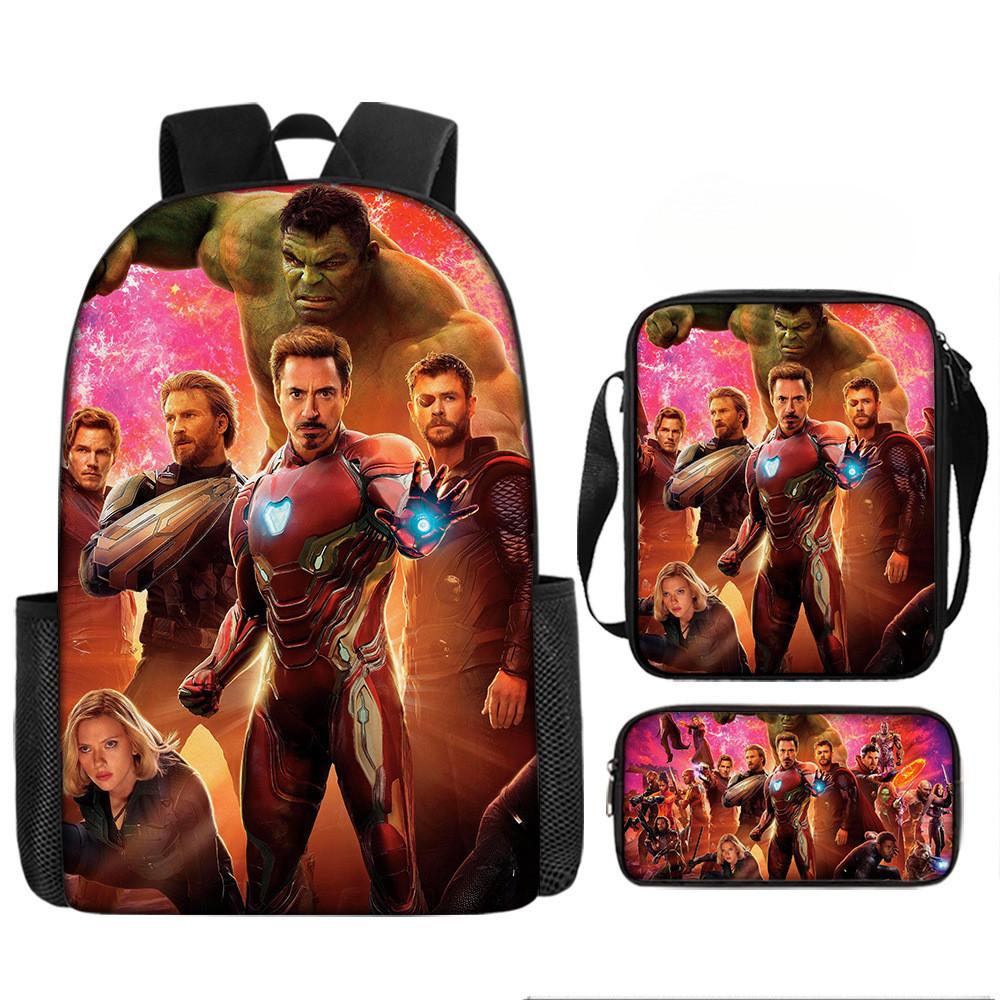 Printed Avengers The Backpack Set Oxford Fabric Pencil Case Essentials School