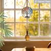 2D Flat Stained Glass Tree of Life Window Decoration, 6.3/7.87inches Colored Glass Plate with Chain, Charming Indoor/Outdoor Sun Catcher Home Garden