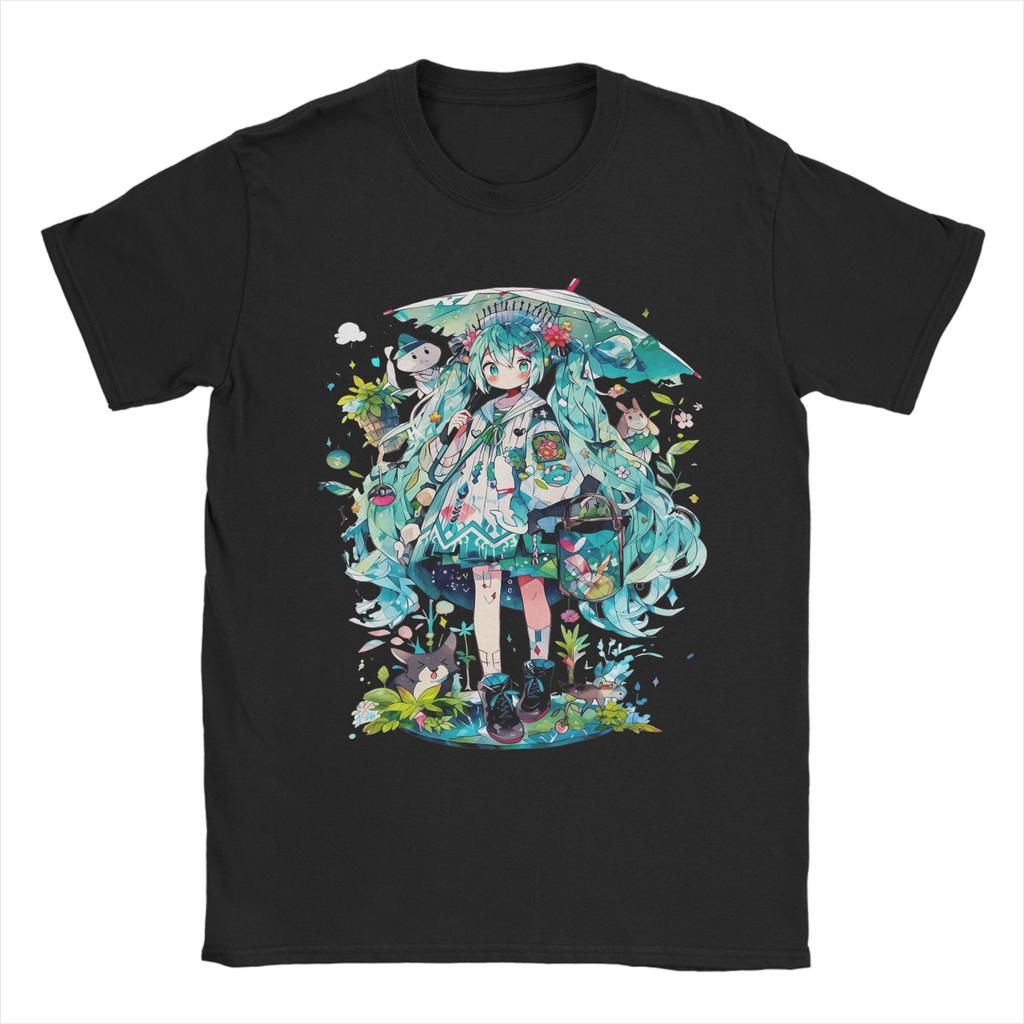 The Diva Hatsunes Mikus T Shirt for Men Women Cotton Novelty T-Shirt Round Collar Tee Shirt Short Sleeve Tops Plus Size
