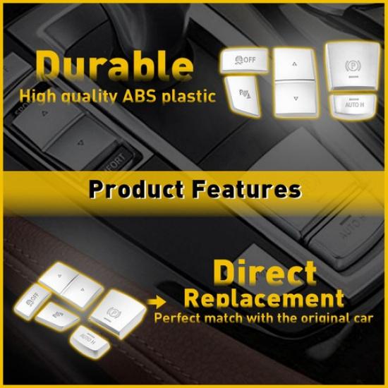 Chrome Handbrake Auto Hold Button Switch Cover Trim For BMW 5 6 7 X3 X5 X6 F10 K