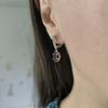 Серебряные серьги с искусственным гранатом nano 3.92ct, фианитами (60002164)