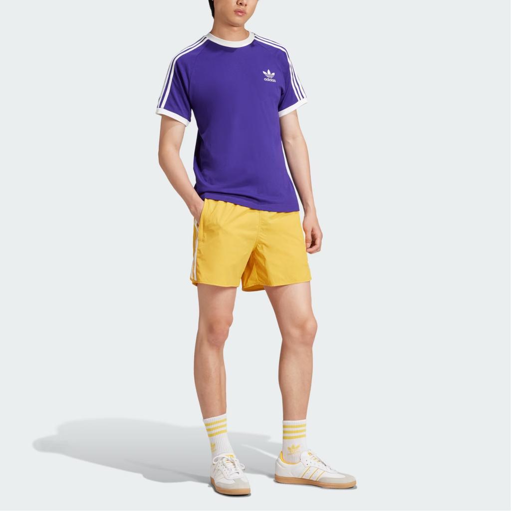 Adidas Originals Adicolor Classics 3-Stripes Logo Striped Slim Fit Short Sleeve T-Shirt Men Tops Academy-Purple IZ2369