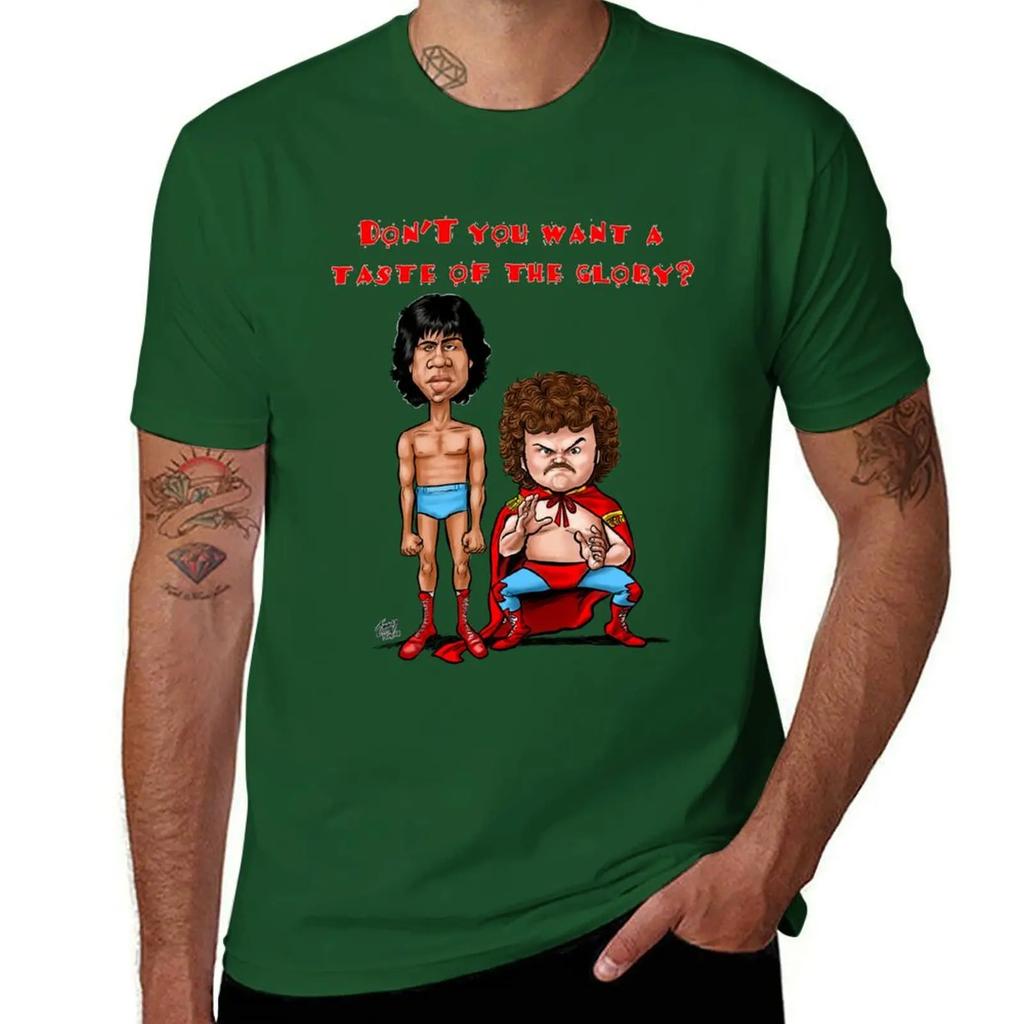 Nacho Libre Taste of the Glory T-shirt Funnys Oversizeds Mens Plain T Shirts
