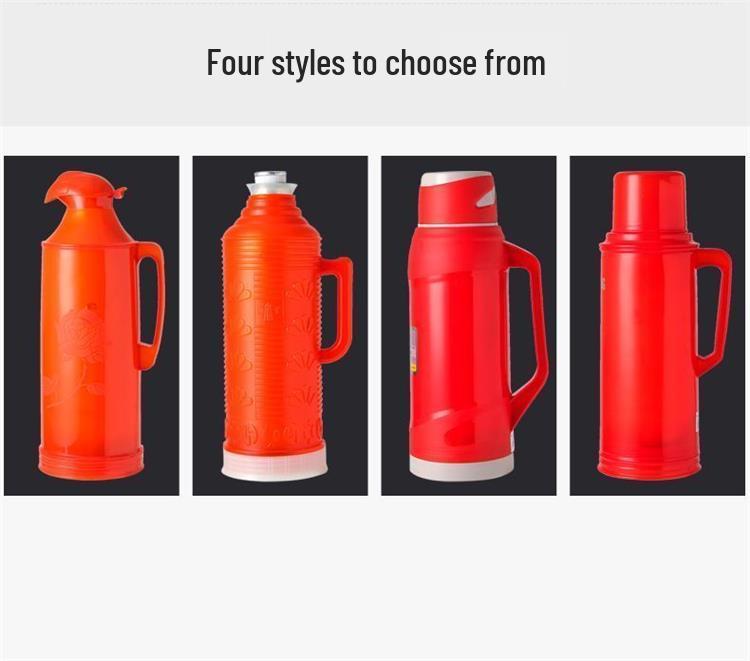 Large Capacity Insulated Thermos Flask with Traditional Design and Durable Plastic Shell, Ideal for Home and Dorm Use.
