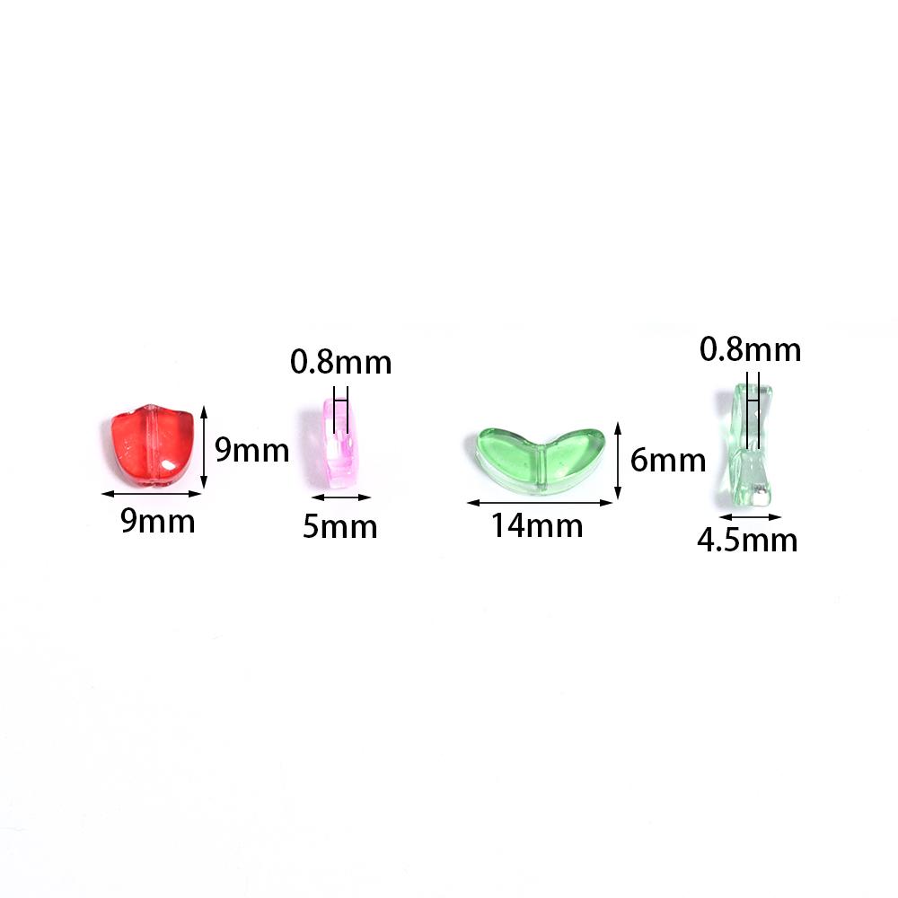 50pcs/lot Tulips Flower Lampwork Beads Leaf Glass Color Loose Beads for Jewelry Making DIY Bracelets Necklace Earring Supplies