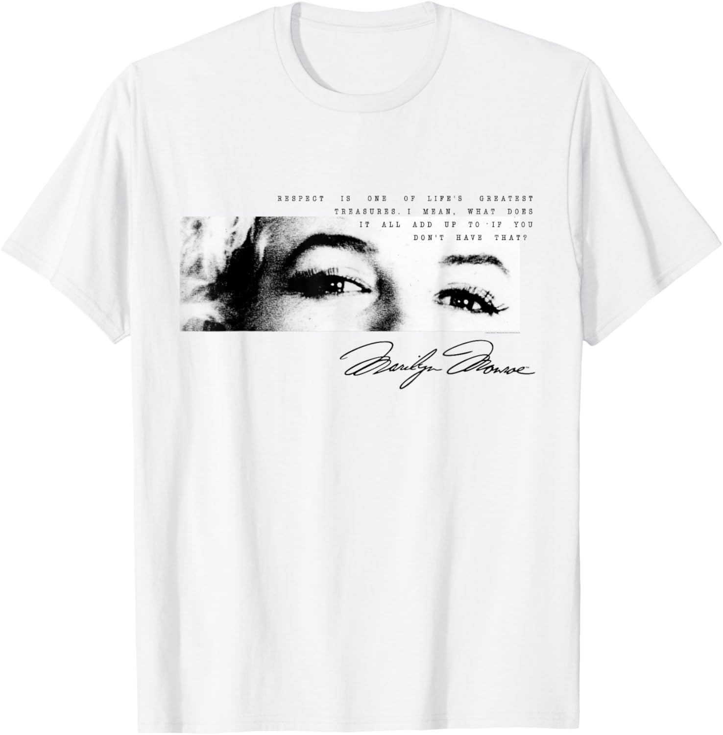

Marilyn Monroe Eyes and Respect Signature T-Shirt Small 5XL різнокольоровий