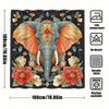 1Pc Beautiful Elephant God Designed Polyester Shower Curtain, With 12 Hooks, Machine Washable, Suitable For Bathroom Decor