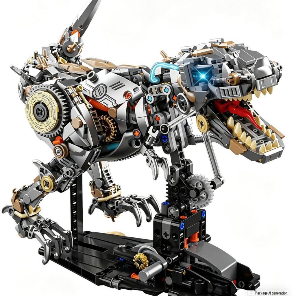 Steampunk Bionic Mechanical T-Rex Dinosaur Building Model Toy Compatible with Lego – High Difficulty Gift.