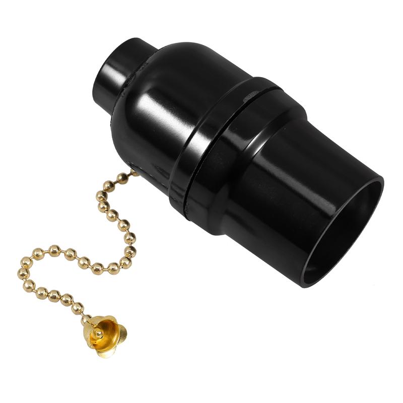 3D Printed E27 Lamp Holder Pull Chain Socket Black Plastic Lighting Accessory Lamp Base With Pull Chain Light Fixture