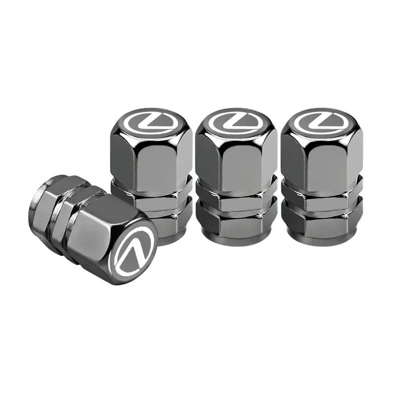 4Pcs Aluminum Alloy Car Tire Valve Covers Auto Accessories For Lexus ES RX NX LS UX LM LX GX LC RZ IS CT GS RC HS SC TX LBX IS30