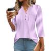 Women's Three-Quarter Sleeve Top, Loose Fit Casual Blouse for Everyday Comfort, Fashion