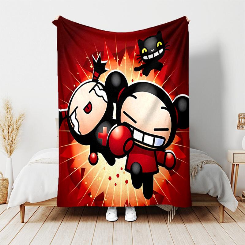 1pc Blanket Pucca1 Print Design, Lightweight Blanket for Sofa, Bed- Soft &Warm, Gift for All Seasons like Christmas, Halloween