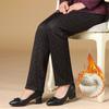 Grandma Pack Fleece Pants Middle Old Woman Winter Flower Cotton Pants Thickened Mom Lamb Fleece Old Lady Loose Straight Tube