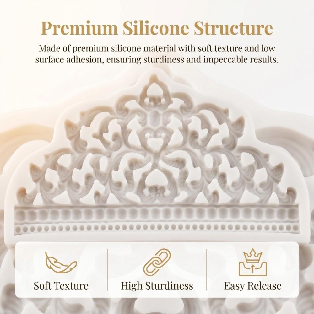 Food Grade Silicone Fondant Mold 3D Relief Pattern Chocolate Mold Crown Silicone Mold  Craft Making