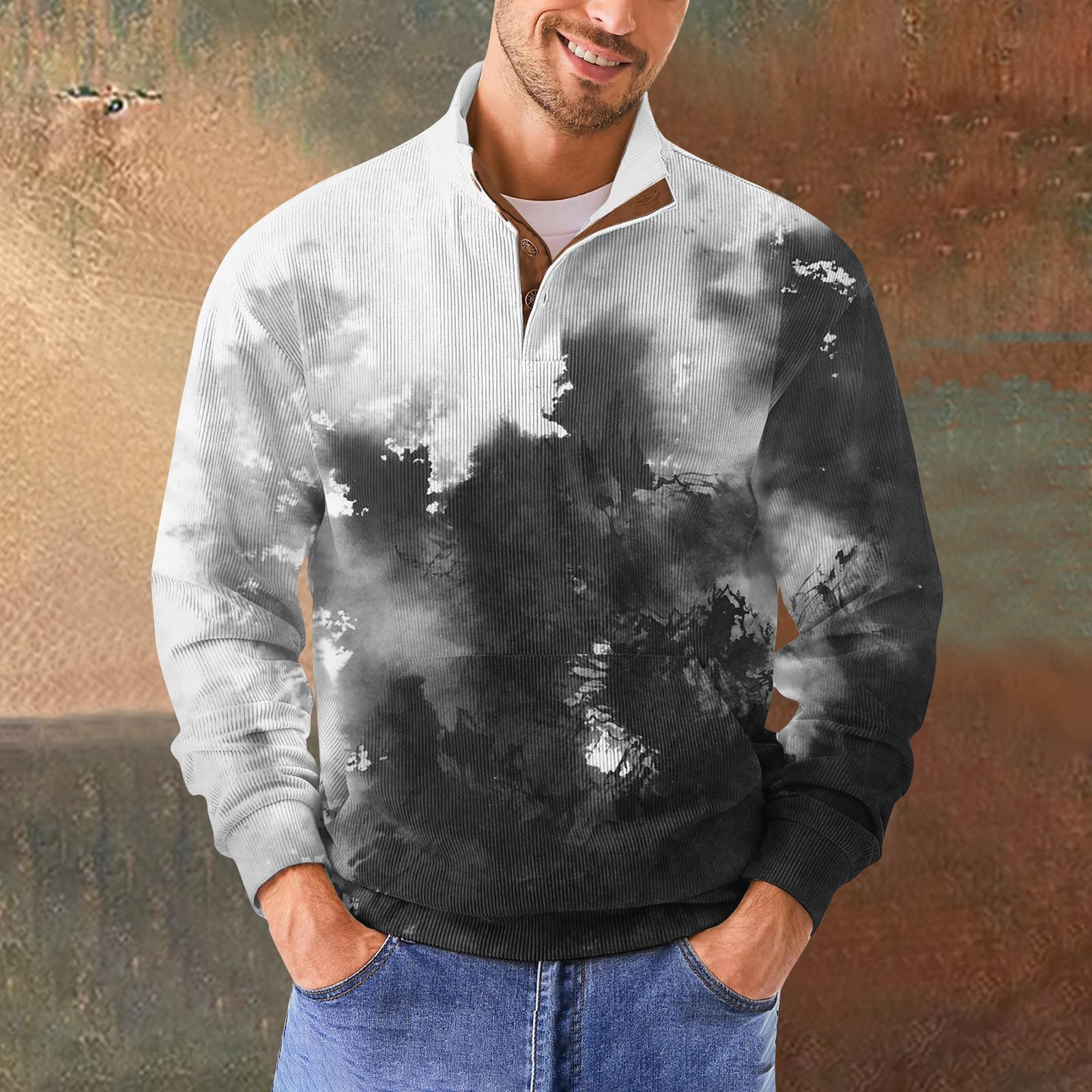 

Мужская повседневная толстовка в стиле ретро с градиентным принтом M чёрный