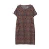 Summer 2025 Retro Print Cotton Linen Dress - Loose Fit for Middle-Aged and Elderly Women