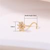 Einfacher und vielseitiger Gold S-Stab Nasenstecker Gebogene Nadel Blumenförmig Diamant Nasenpiercing Nasendekoration Nische Temperament Nasenring