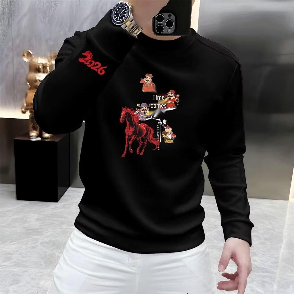 Men's Plus Size Fleece Hoodie – Warm, Loose Round Neck Casual Jacket for Autumn & Winter