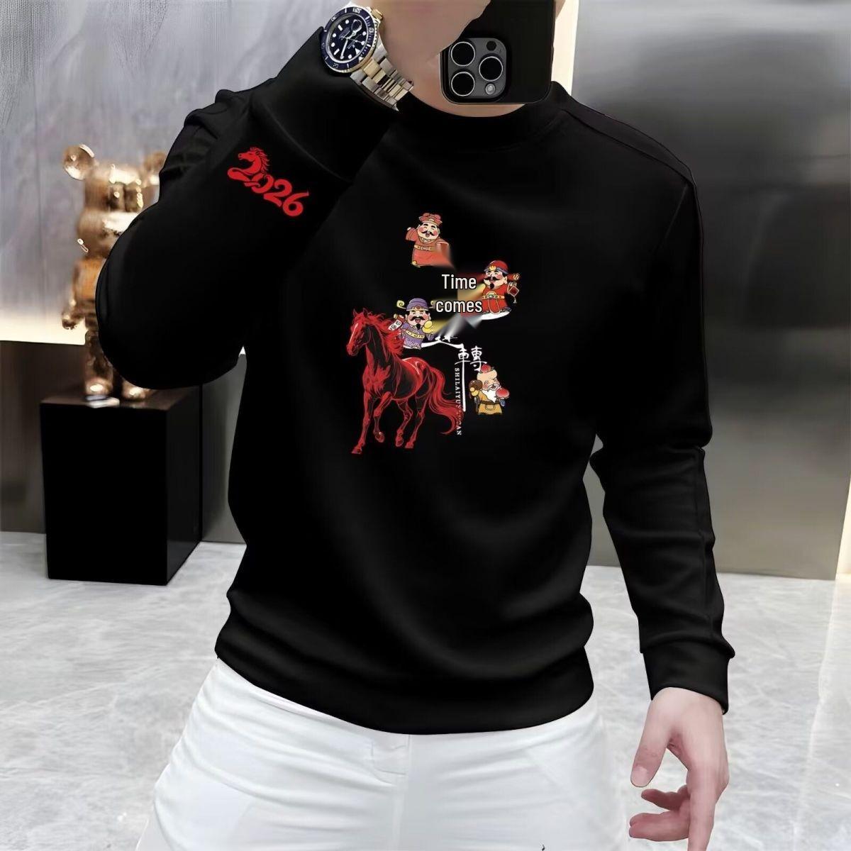 

Men s Plus Size Fleece Hoodie – Warm, Loose Round Neck Casual Jacket for Autumn & Winter 2XL