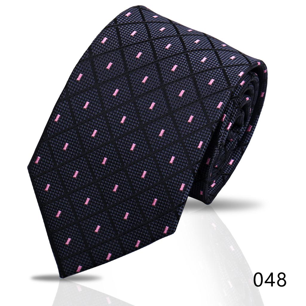 Men'S Premium Business Waterproof 8Cm Tie Polyester Trendy Sparkle 7.5Cm Pure Black Striped Hand Tie