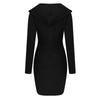Women's Fashion Sexy Hooded Sweater Dress Color Slim Fit Hip Dress