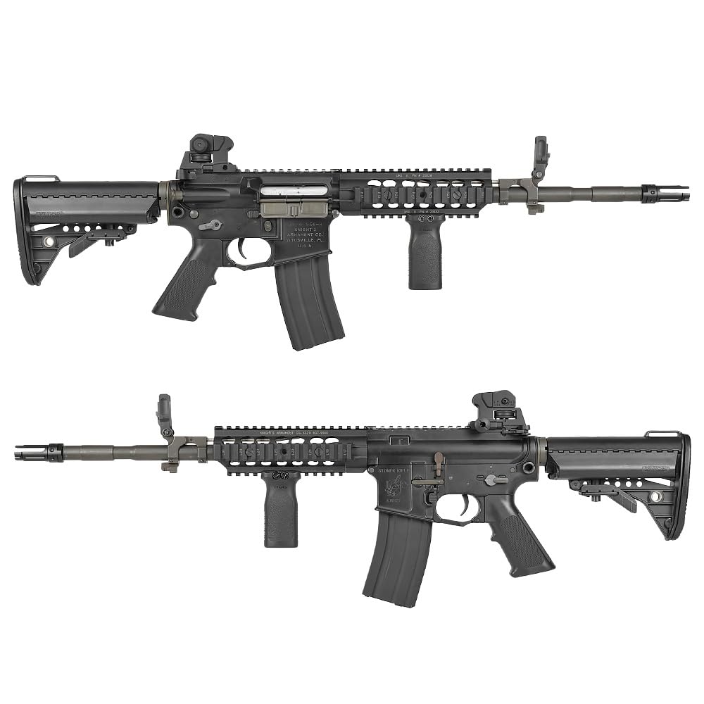 Ryohin Buhin 20mm Rail Compatible E&C LMT M4 Tactical Rear Sight Replica, Zinc Alloy, Switchable Zero & Peep, Black