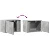 Wall Mounted Nightstand with LED Lights Concrete Grey