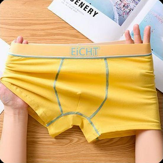 

7A Антибактериальное развивающее нижнее белье для мальчиков: Быстросохнущие, дышащие хлопковые боксеры-слипы 3XL (135-155 jin) имбирный/жёлтый