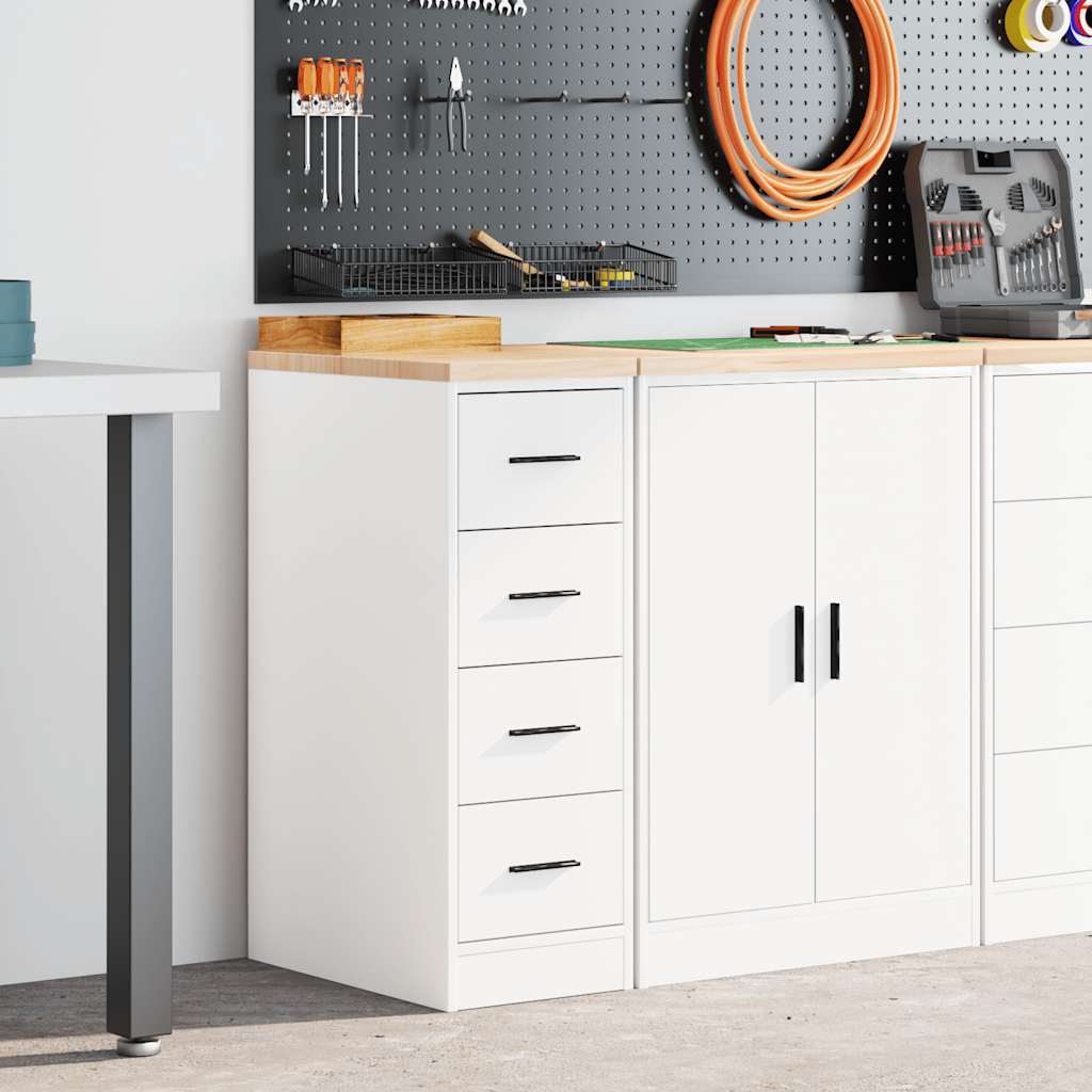 White Garage Storage Cabinet 30X51X85 Cm