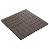 VidaXL 11x Carreau de Terrasse Relief WPC 30x30 cm 1 m² Marron Dalle de Jardin 45038