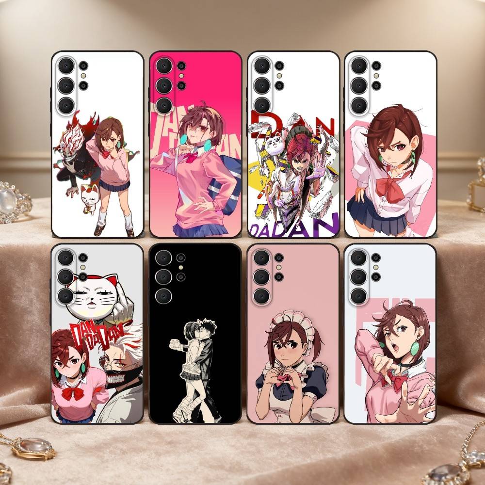 M-Momo Ayase D-Dandadan Phone Case For Samsung S26,S25,24,23,22,30,21,10,9,Ultra,Plus,Lite,Black Soft Case