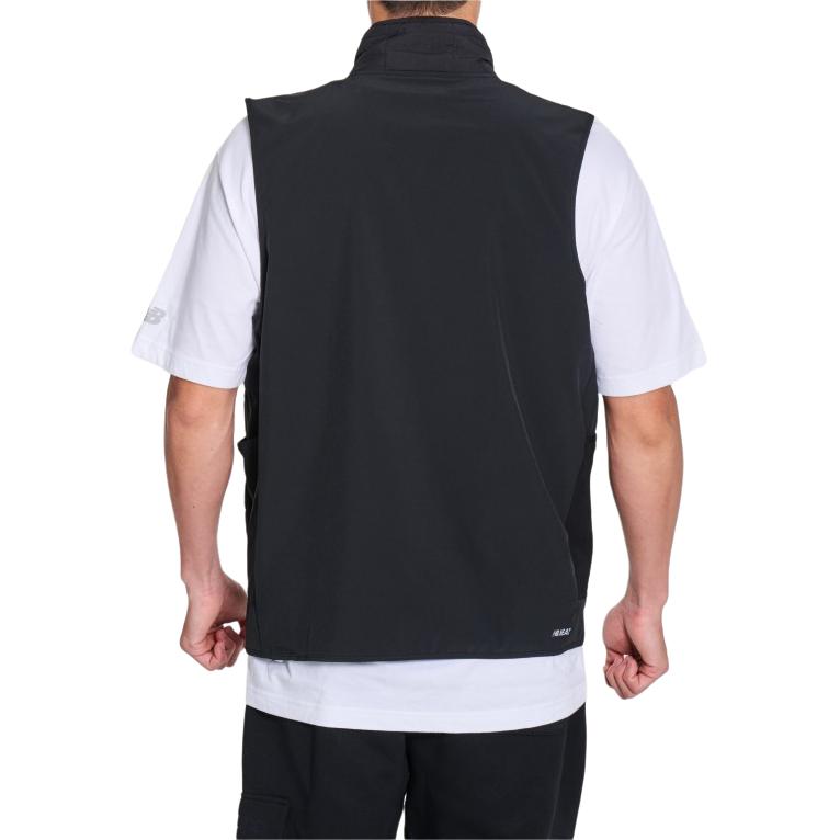 New Balance Vests Men's Black Stand Collar Moderate Knitted Fabric MV41283-BK