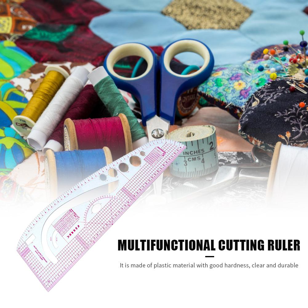 1pc Practical Drawing Tailoring Ruler Multi-function Cutting Measuring Plastic Curve Ruler Tailor Yardstick Sewing Tools