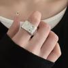 925 Silber Liebesherz Ring für Damen Mädchen Geschenk Linie Perle Koreanischer Süßer Schmuck Geburtstagsgeschenk