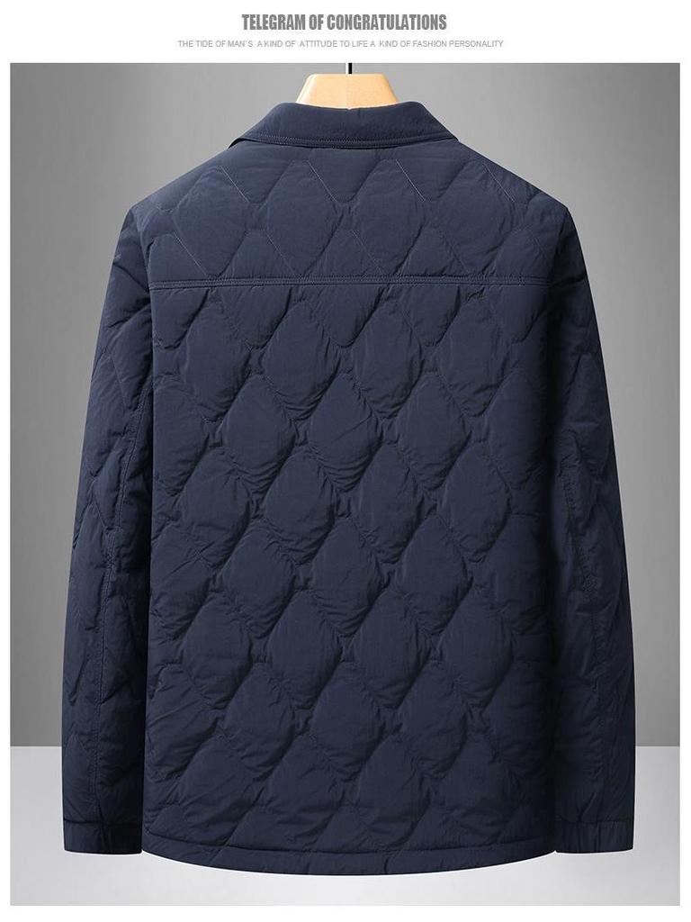 Men's Lightweight Lapel Duck Down Quilted Jacket