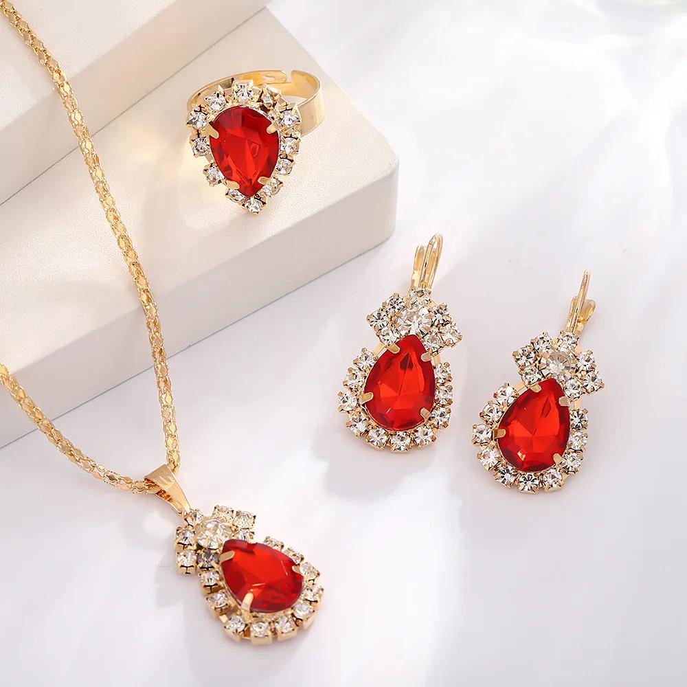Luxury Heart-Shaped Women - Zinc Alloy, Synthetic Zircons, Perfect for Party, Valentine's Day, and Any Occasion  Zircon Sets